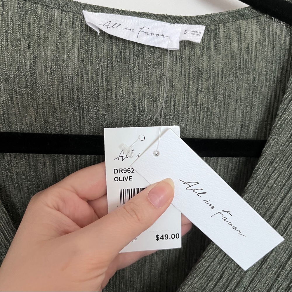 Nordstrom Olive V-Neck Dress - Picture 4 of 6